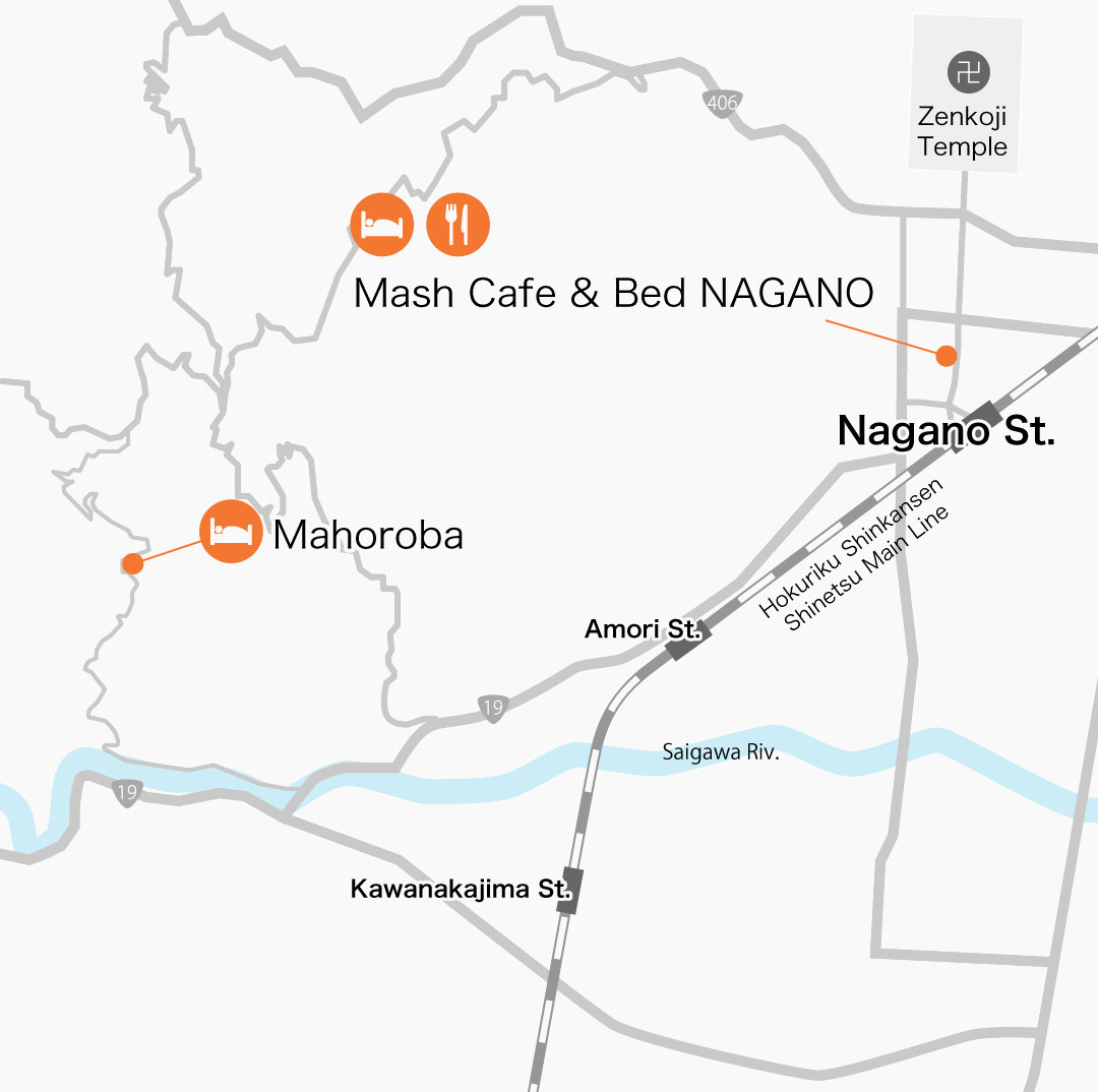 map of Nagano station area